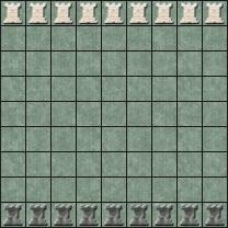 Initial Hasami Shogi board position.